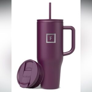 IRON °FLASK Co-Pilot Insulated Mug w/Straw & Flip Cap Lids ~ Burgundy